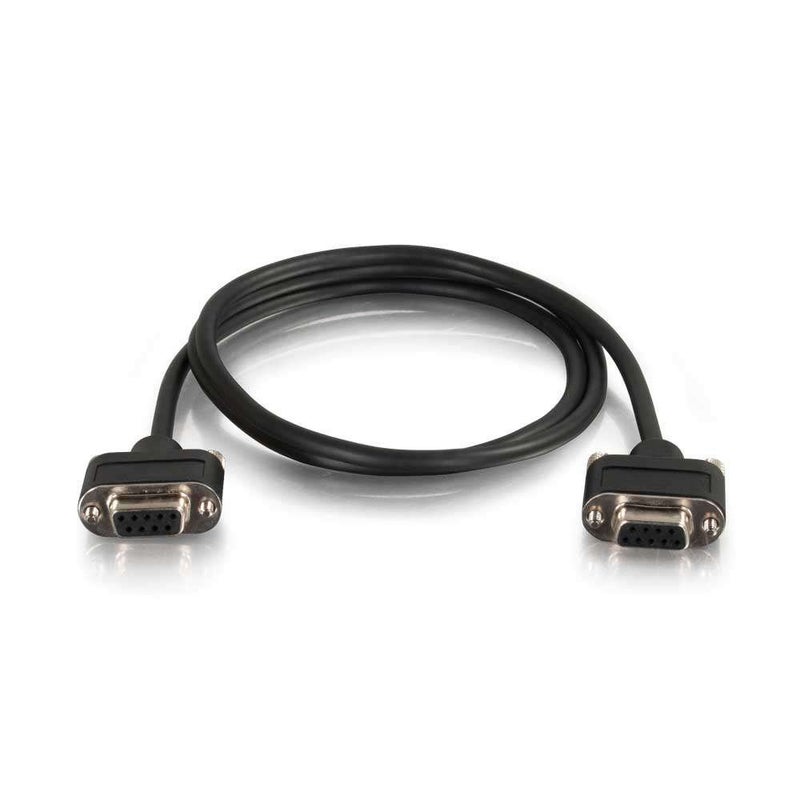 C2G Legrand - C2G DB9 Cable, Black Serial RS232 Cable, 3 Foot Serial Cable, CMG-Rated Female to Female in-Wall Serial Cable, C2G 52147 - Image 2